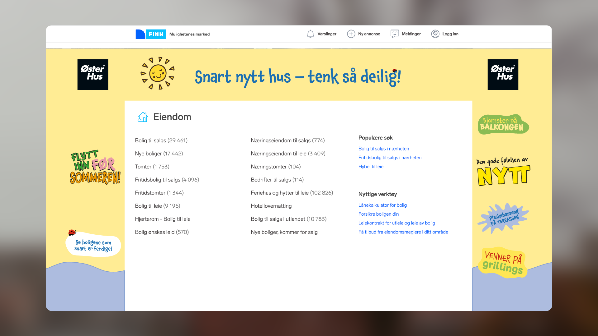 ØsterHus flytt inn til sommeren wallpaper mockup