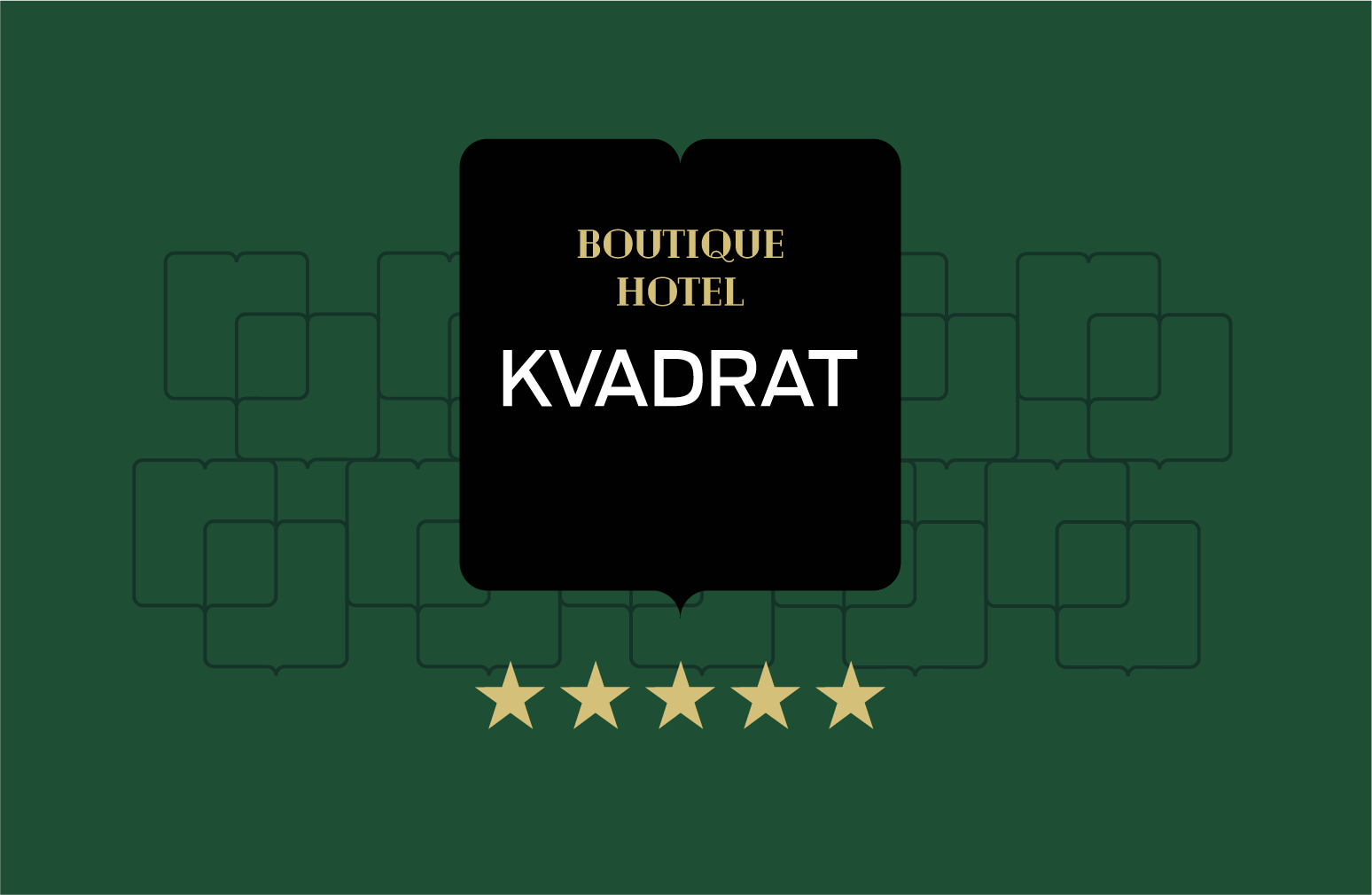 Logo for Boutique Hotel Kvadrat: Kvadrat kjøpesenter ble hotell for en helg, med 100 % fokuse på kunden.