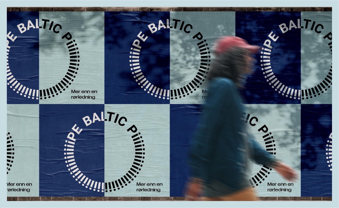 Logoen til Baltic Pipe vist på flere kreative måter