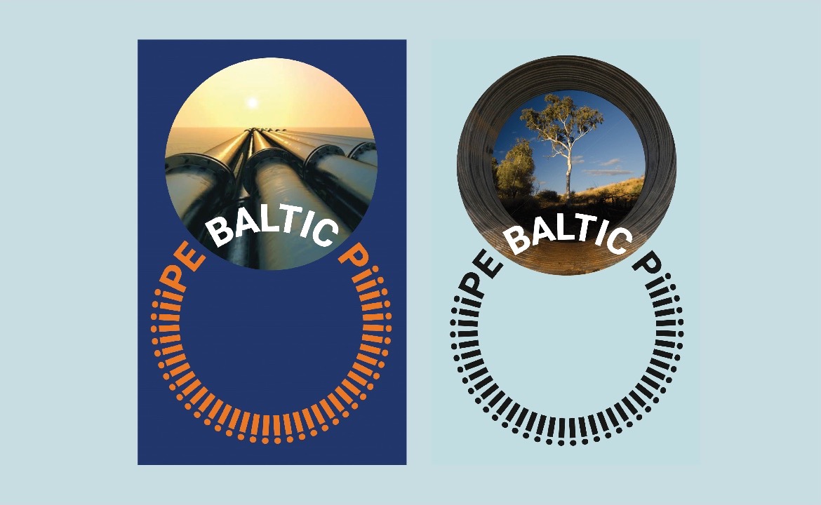 Logoen til Baltic Pipe vist på flere kreative måter