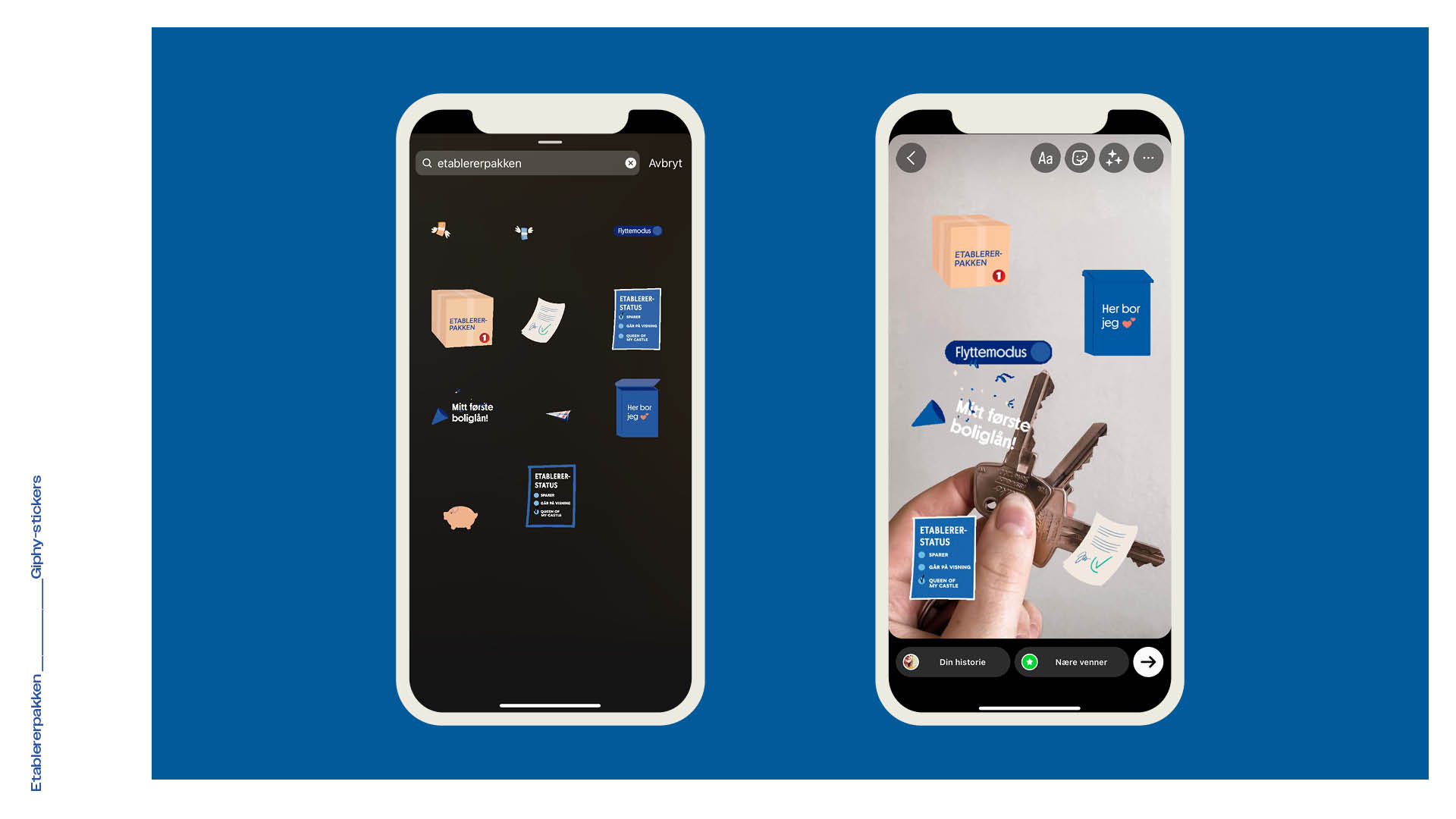 Stickers til stories for Etablererpakken fra Sparebank 1 SR-bank