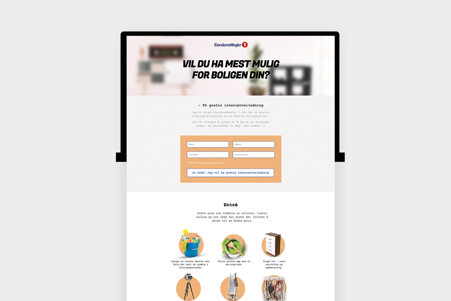 Landingsside entre tips