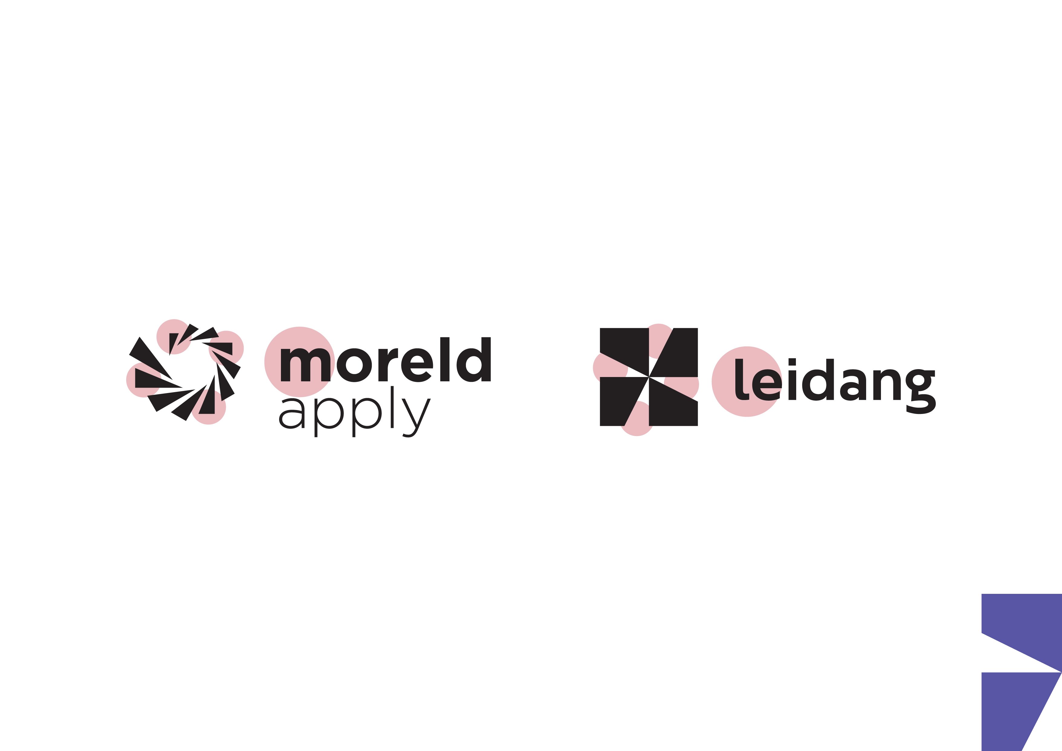 Logoark som viser logoene til Moreld Apply og Leidang