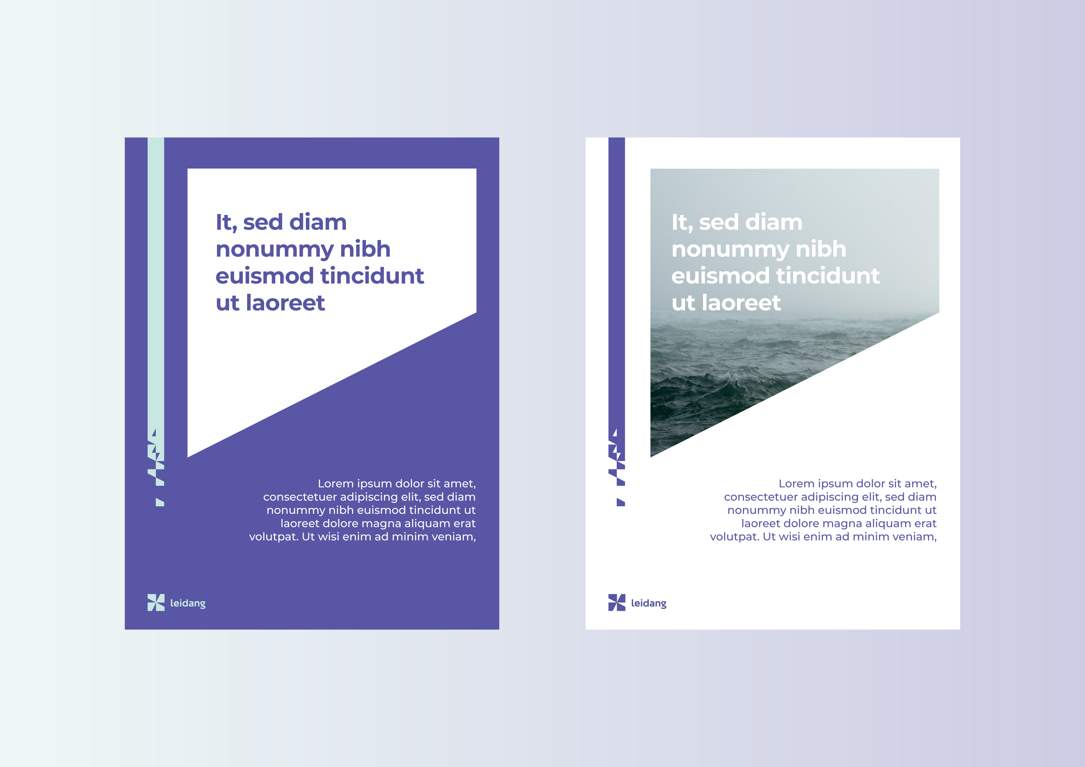 Logoark som viser illustrasjon av presentasjon satt opp i Leidang-profil