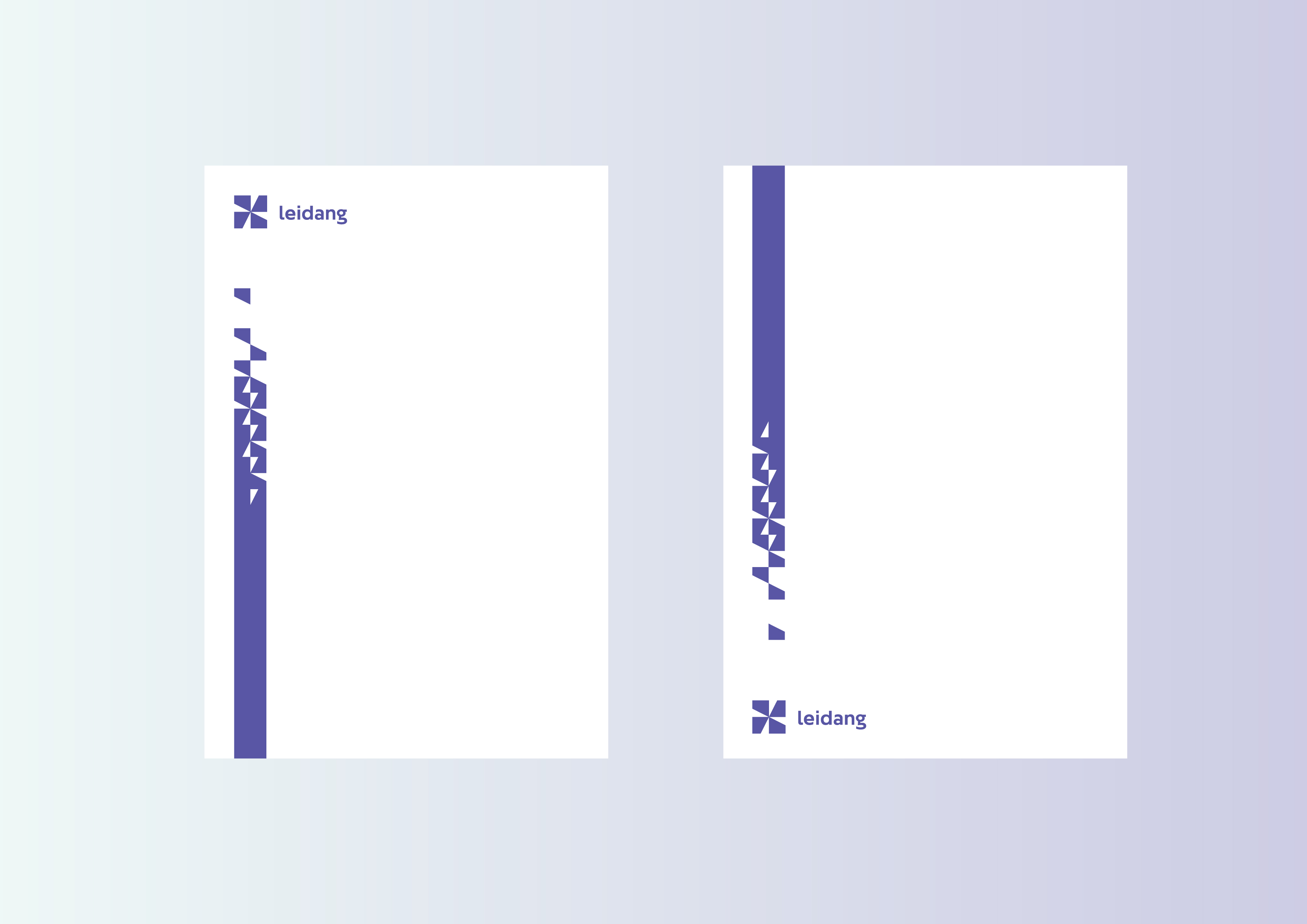 Logoark som viser logo og stolpe fra Leidang-profilen, ellers tom side