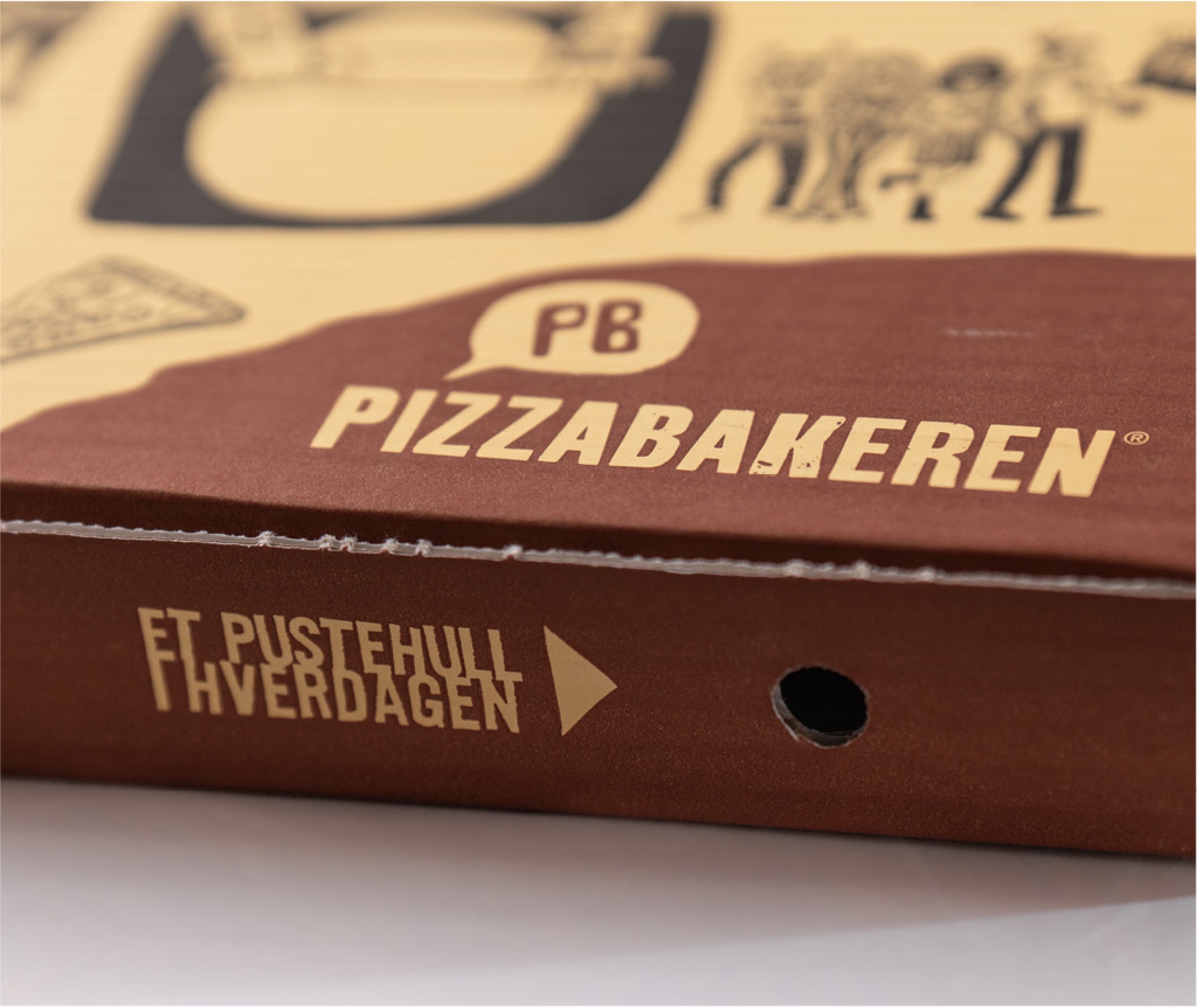 Bildeutsnitt av den nye pizzaesken til Pizzabakeren