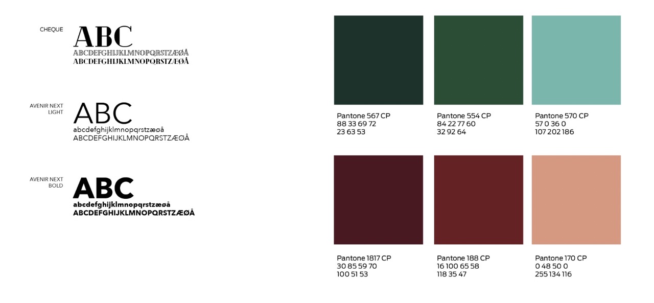 Utsnitt fra grafisk profil for Boutique Hotel Kvadrat