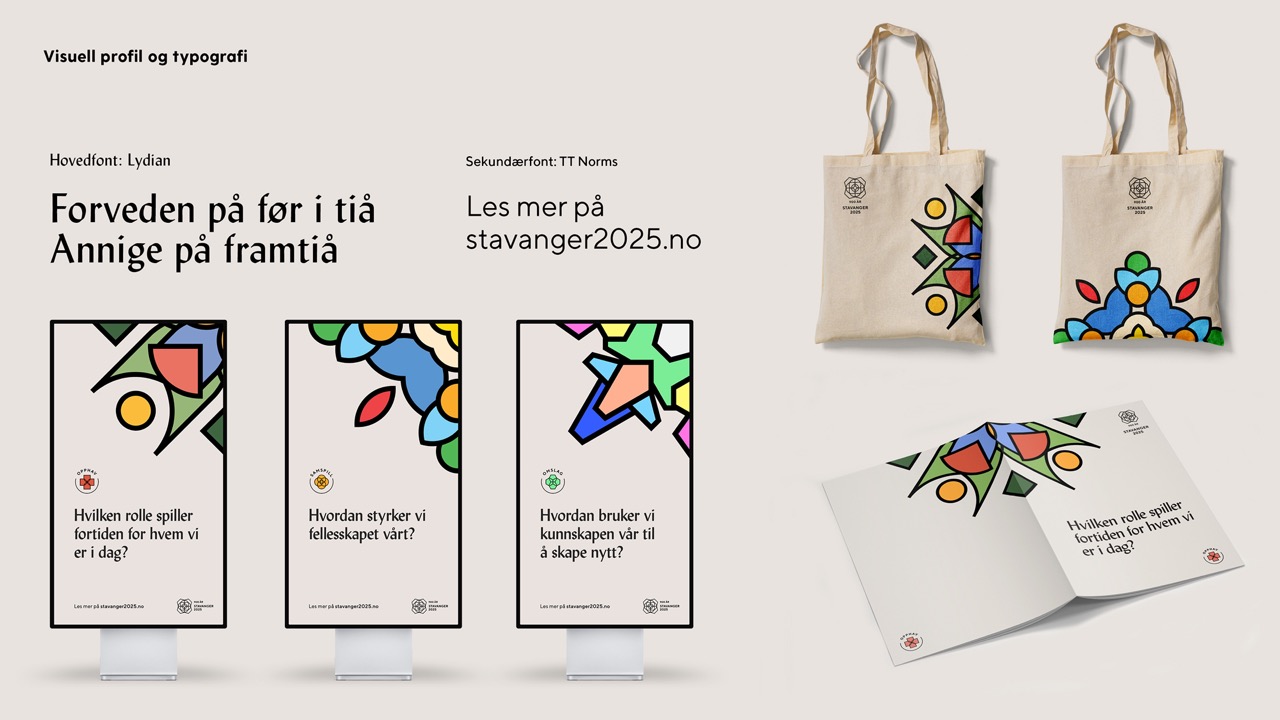 Utsnitt fra Visuell profil for 900-årsjubileet til Stavanger by og Stavanger domkirke i 2025